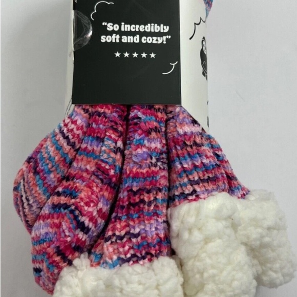 The Comfy Sleeper Sock Multicolor Slipper Socks cozy warm socks 6-10 NWT - Picture 3 of 10